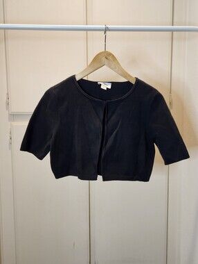 Loft black cropped shortsleeves cardigan